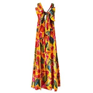 Farm Rio Yellow Beaks & Bananas Maxi Dress Yellow Multi XS